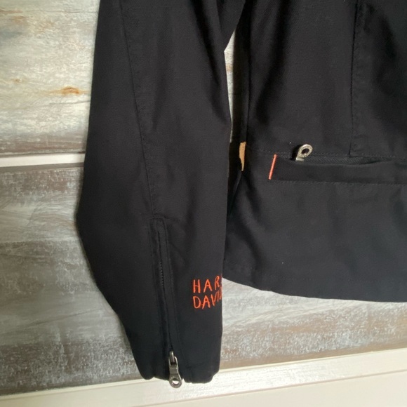 Harley Davidson Asymmetrical Zip Black Jacket - Picture 4 of 12